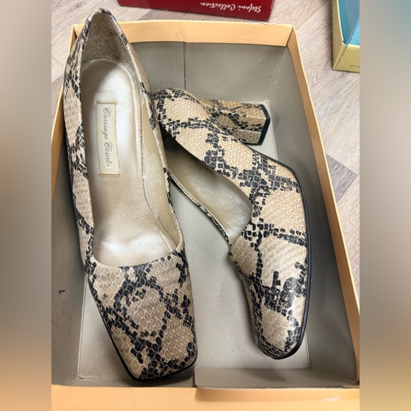 Carriage Animal Print Block Heel Square Toe Size 9.5M Slip On women's w/ box - Picture 1 of 10
